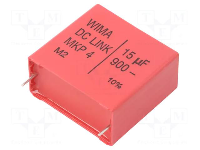 Capacitor: polypropylene; Dim: 20x39.5x41.5mm; 15uF; 900V; THT WIMA DCMKP4-15U/900