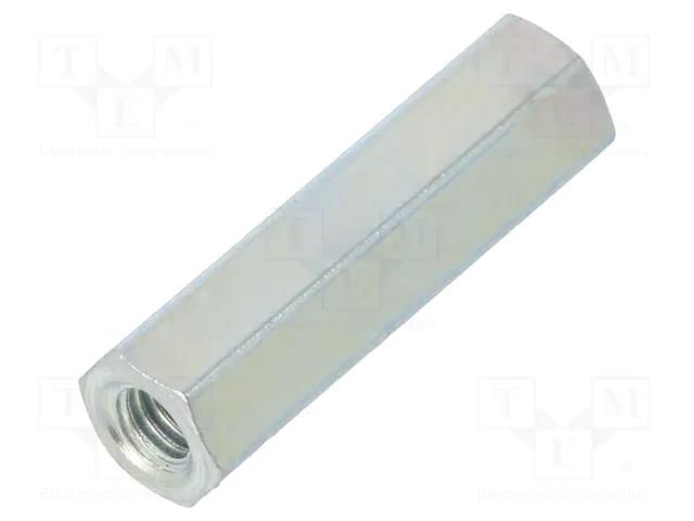 Screwed spacer sleeve; 18mm; Int.thread: M3; hexagonal; steel DREMEC TFF-M3X18/DR123