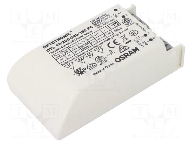 Power supply: switching; LED; 19W; 27÷54VDC; 350mA; 198÷264VAC ams OSRAM 4052899105348
