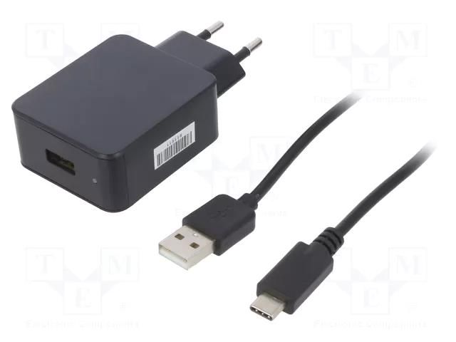 Power supply: switching; mains,plug-in; 5VDC; 3A; 15W; Out: USB C CELLEVIA POWER CLW-1505-W2E-ERCU