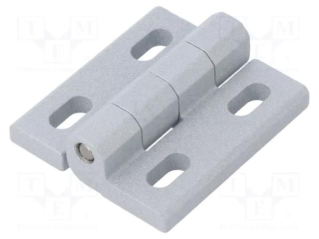 Hinge; Width: 40mm; cast zinc; silver; H: 45mm; adjustable ELESA+GANTER GN235ZD40-45-H-SR