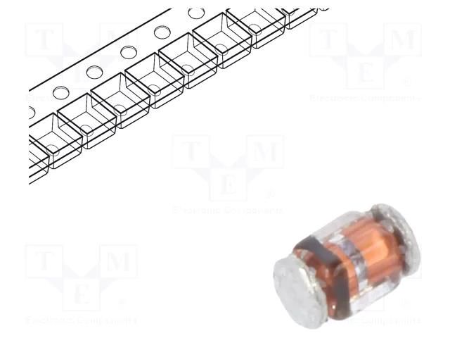 Diode: Schottky switching; MicroMELF; SMD; 30V; 0.2A; 7 inch reel VISHAY BAS385-TR