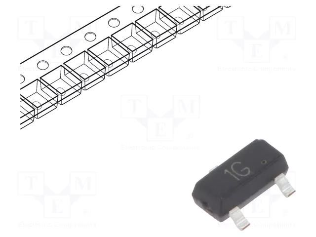 Transistor: NPN; bipolar; 45V; 0.1A; 225mW; SOT23 MICRO COMMERCIAL COMPONENTS BC847C-TP