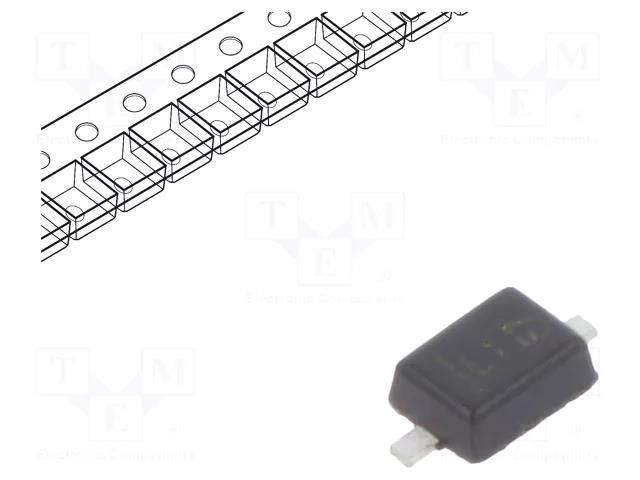 Diode: Zener; 0.4W; 2.7V; SMD; reel,tape; SOD323F; single diode DIODES INCORPORATED D3Z2V7BF-7