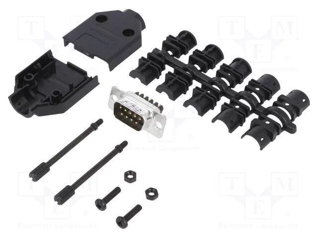 Connector: D-Sub; PIN: 9; male; straight; screw terminal; for cable AMPHENOL COMMUNICATIONS SOLUTIONS DTPKP-09MSSC