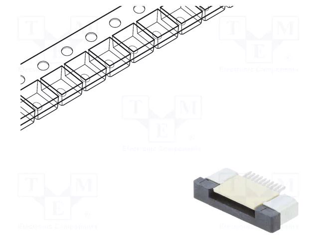 Connector: FFC/FPC; tinned; SMT; 500mA; 50V; PIN: 10; 500um; ZIF; 30mΩ CONNFLY DS1020-09-10VBT1A-