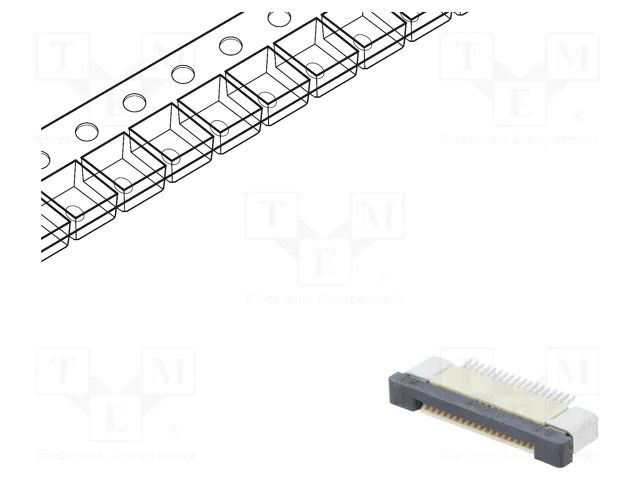 Connector: FFC/FPC; tinned; SMT; 500mA; 50V; PIN: 18; 500um; ZIF; 30mΩ CONNFLY DS1020-09-18VBT1B-