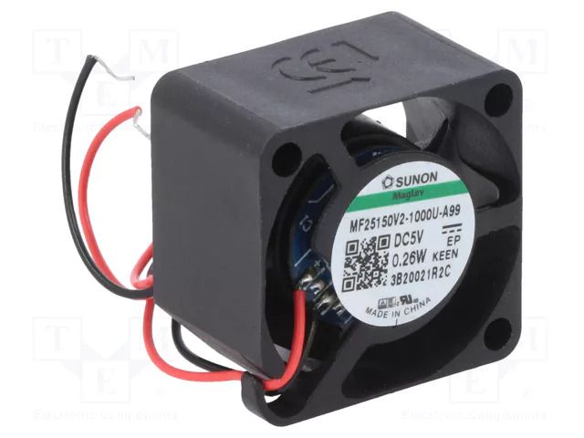 Fan: DC; axial; 5VDC; 25x25x15mm; 3.74m3/h; Vapo; 6800rpm SUNON MF25150V2-A99-A