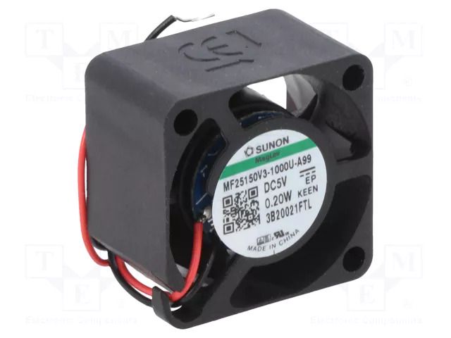 Fan: DC; axial; 5VDC; 25x25x15mm; 2.21m3/h; Vapo; 5300rpm SUNON MF25150V3-A99-A