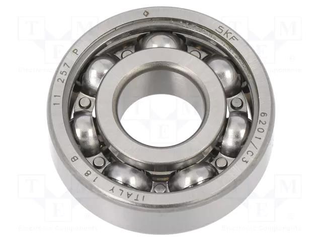 Bearing: single row deep groove ball; Øint: 12mm; Øout: 32mm SKF SKF6201/C3