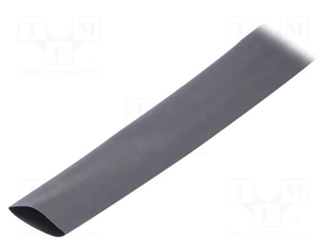 Heat shrink sleeve; thin walled; 3: 1; 24mm; L: 30m; black; reel HELLERMANNTYTON TF31-24/8BK30