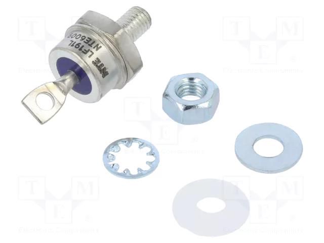 Diode: rectifying; 400V; 40A; anode to stud; DO5; 1/4"-28UNF-2A NTE Electronics NTE6009