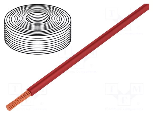 Wire; LifY; 1x10mm2; stranded; Cu; PVC; red; 450V,750V; -15÷70°C LAPP LIFY1X10-RD