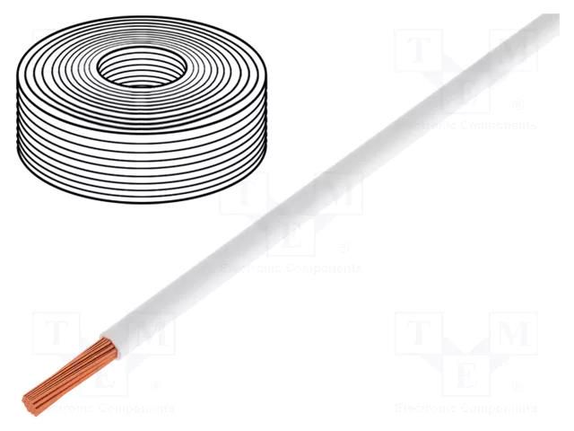 Wire; LiY; stranded; Cu; 0.25mm2; PVC; white; 100V; 50m; Class: 5 DONAU ELEKTRONIK D-125-055