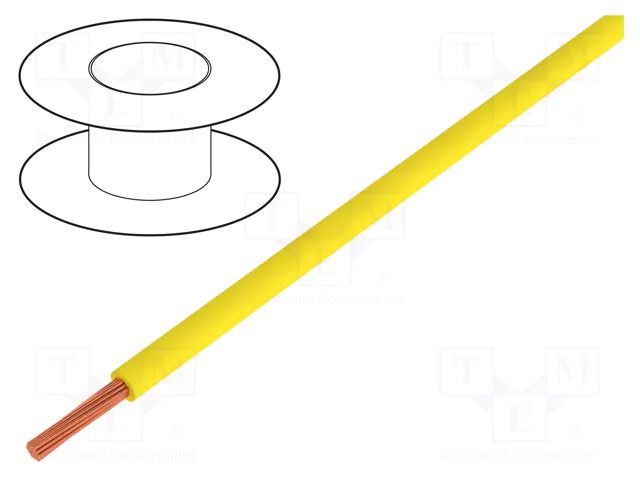 Wire; H05V-K; stranded; Cu; 0.75mm2; PVC; yellow; 300V,500V; 250m LAPP H05V-K1X0.75YE.250