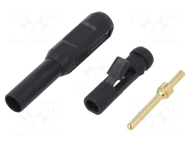 Connector: 2mm banana; plug; black; gold-plated; Type: insulated STÄUBLI MS2025-S-21