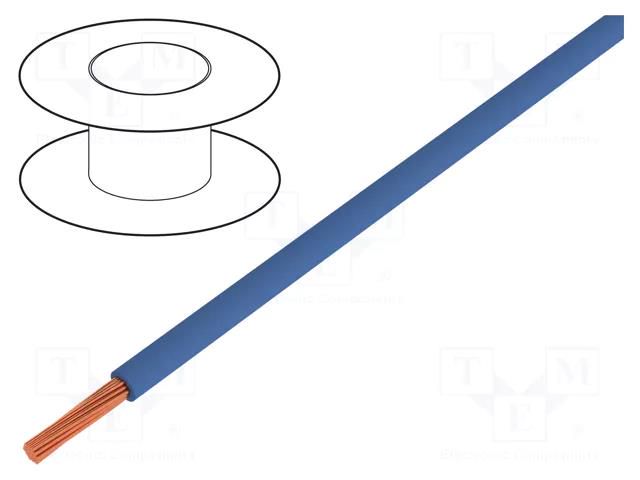 Wire; TLY; stranded; Cu; 0.12mm2; PVC; dark blue; 150V,300V; 200m BQ CABLE TLY0.12-BD