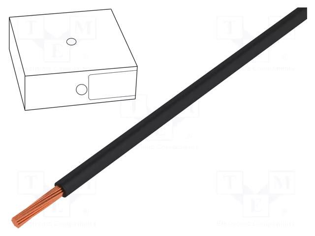 Wire; H05V-K; stranded; Cu; 1mm2; PVC; black; 300V,500V; Class: 5 HELUKABEL H05VK100SW