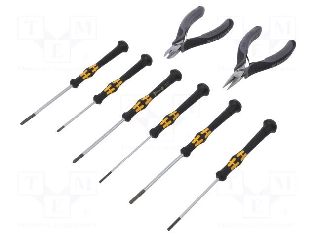 Kit: general purpose; bag; ESD; 8pcs. KNIPEX KNP.002018ESD