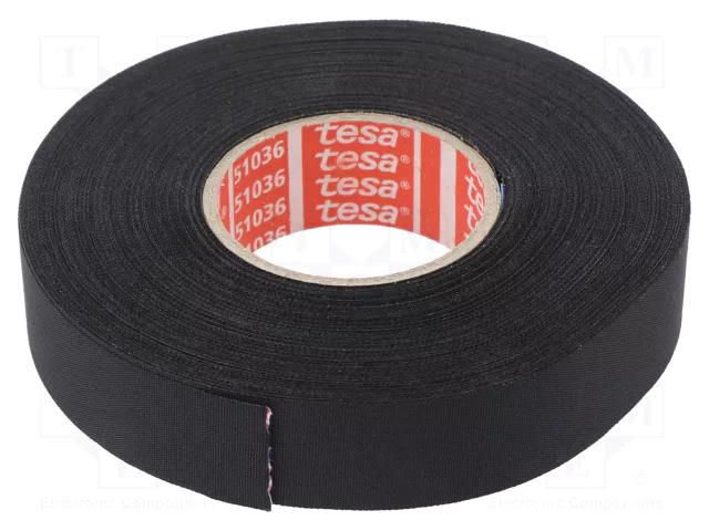 Tape: textile; W: 19mm; L: 25m; Thk: 0.26mm; Automotive; acrylic; 40% TESA TESA-51036-19/25