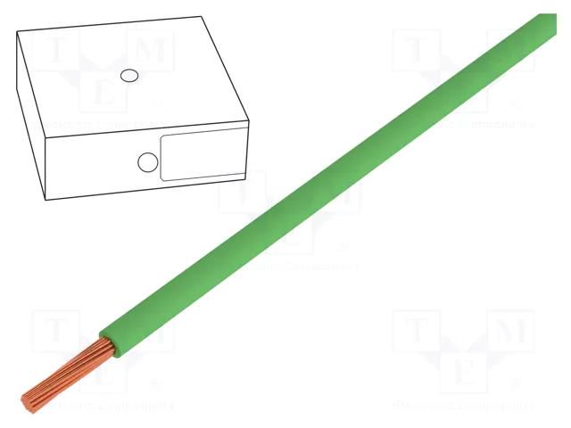 Wire; H07V-K; stranded; Cu; 2.5mm2; PVC; green; 450V,750V; Class: 5 HELUKABEL H07VK250GN