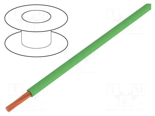 Wire; H05V2-K; stranded; Cu; 0.75mm2; 20AWG; PVC; green; 300V,500V HELUKABEL H05V2-K075GN