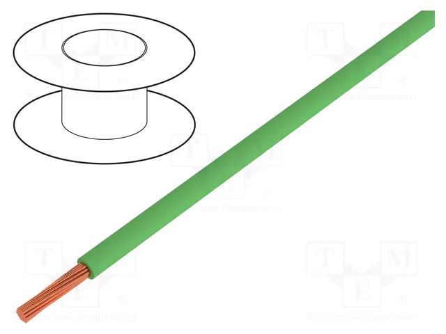 Wire; H07V2-K; stranded; Cu; 4mm2; 12AWG; PVC; green; 450V,750V HELUKABEL H07V2-K400GN