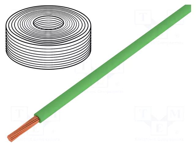 Wire; H05Z-K; stranded; Cu; 1mm2; FRNC; green; 300V,500V; Class: 5 LAPP H05Z-K90-1X1GR