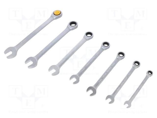 Wrench-set; rattle,combination spanner; 7pcs. C.K CK-T4344M7ST