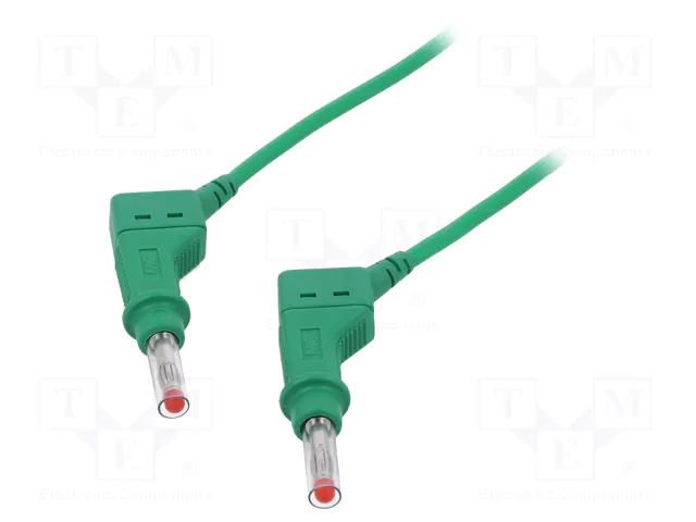 Connection cable; 32A; banana plug 4mm,both sides; Len: 2m; green STÄUBLI XZG425-20025