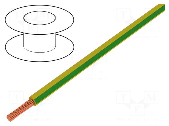 Wire; H05V-K; stranded; Cu; 0.5mm2; PVC; yellow-green; 300V,500V MANEX H05V-K0.50/500-GY