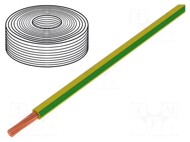 Wire; LiY; stranded; Cu; 0.25mm2; PVC; green-yellow; 900V; 250m LAPP LIY-0.25GNYE