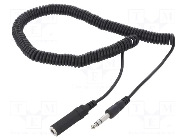Cable; Jack 6,3mm 3pin plug,Jack 6,3mm socket; 5m; black BQ CABLE CABLE-403/5S/Q