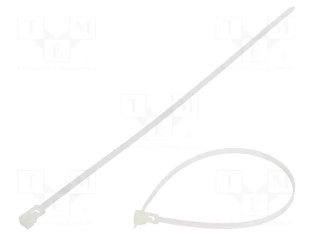 Cable tie; multi use; L: 280mm; W: 4.8mm; natural; polyamide; 222N FIX&FASTEN FIX-TR-4.8X280/N