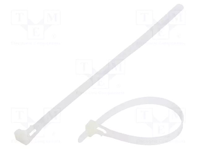 Cable tie; multi use; L: 200mm; W: 7.6mm; natural; polyamide; 222N FIX&FASTEN FIX-TR-7.6X200/N