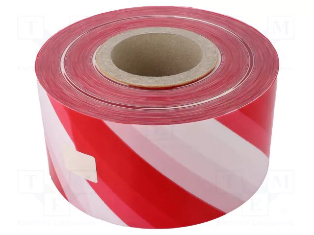 Tape: warning; white-red; L: 250m; W: 100mm; Thk: 0.1mm MEDID MED.40/10