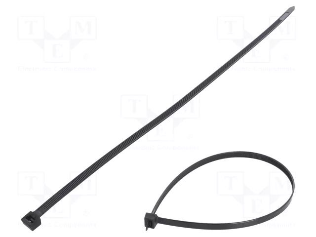 Cable tie; L: 380mm; W: 7.6mm; black; polyamide; 533N; Ømax: 102mm FIX&FASTEN FIX-S-7.6X380S/BK