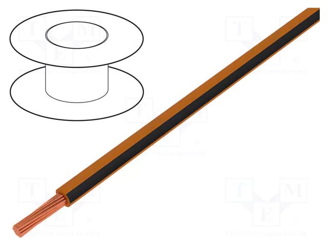 Wire; H05V-K,LgY; stranded; Cu; 1mm2; PVC; orange-black; 300V,500V BQ CABLE LGY1.0-OR/BK