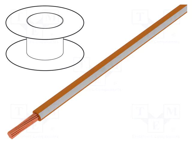 Wire; H05V-K,LgY; stranded; Cu; 1mm2; PVC; orange-white; 300V,500V BQ CABLE LGY1.0-OR/WH