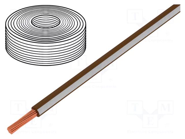 Wire; LiY; stranded; Cu; 0.25mm2; PVC; brown-white; 900V; 250m LAPP LIY-0.25BRWH