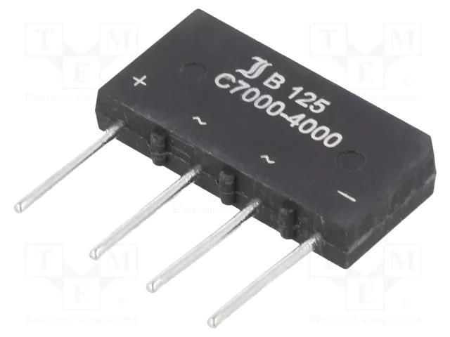 Bridge rectifier: single-phase; Urmax: 250V; If: 7A; Ifsm: 150A DIOTEC SEMICONDUCTOR B125C7000A-DIO