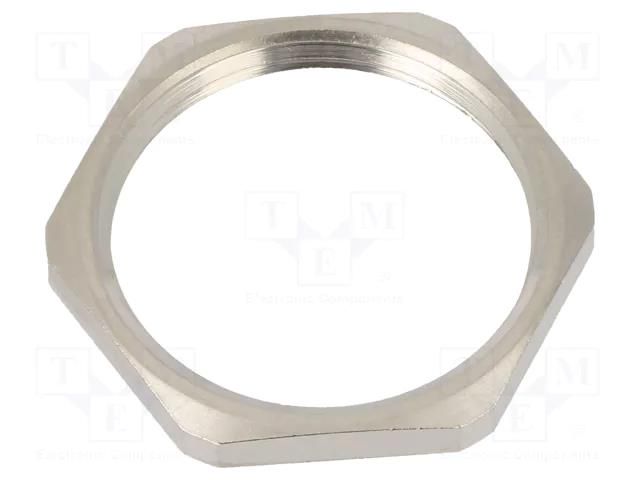 Nut; PG21; brass; Thk: 3.5mm; Spanner: 32mm; Thread: PG; GM-MS HUMMEL HUMMEL-1161210001