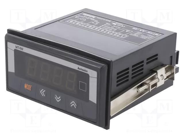 Meter; AC current; 100÷240VAC; on panel; MT4W; Display: LED; 14.2mm AUTONICS MT4W-AA-4N