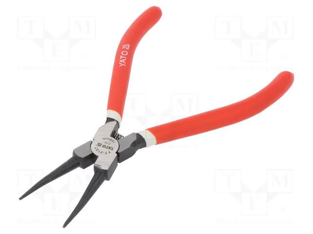 Pliers; for circlip; internal; Pliers len: 180mm; straight YATO YT-2137