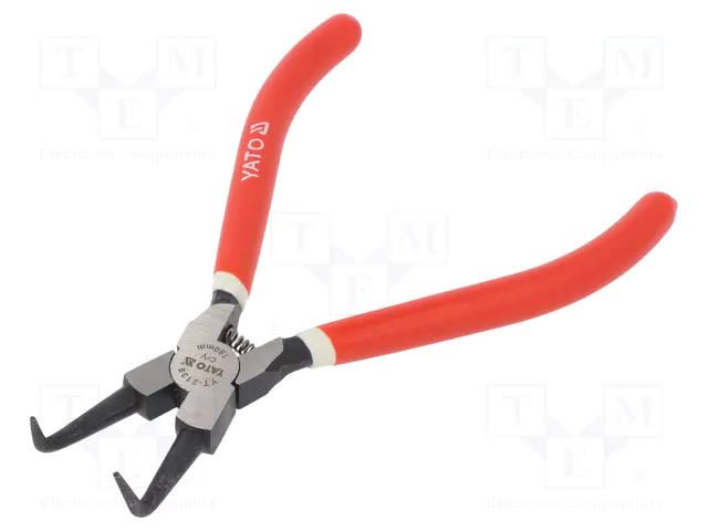 Pliers; for circlip; internal; Pliers len: 180mm; angular YATO YT-2139