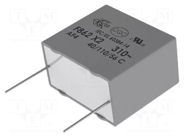 Capacitor: polypropylene; X2; F862; 390nF; 630VDC; 310VAC; ±10% KEMET F862BS394K310ZV054
