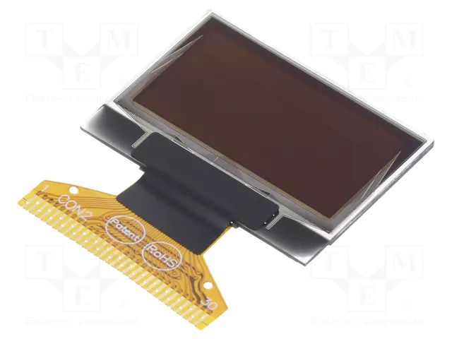 Display: OLED; graphical; 0.96"; 128x64; Dim: 26.7x19.26x1.26mm RAYSTAR OPTRONICS REX012864MXPP3N01