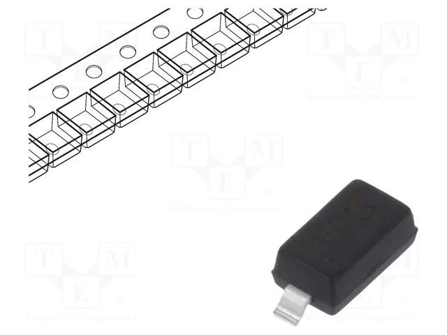 Diode: Zener; 0.5W; 3.3V; SMD; reel,tape; SOD123; single diode DIODES INCORPORATED DDZ9684-7
