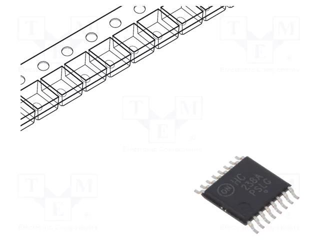 IC: digital; decoder,demultiplexer; Ch: 1; TTL; SMD; TSSOP16; HC ONSEMI MC74HC238ADTR2G