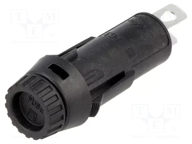 Fuse holder; 5x20mm; 10A; on panel; black; FPG3; 250VAC; UL94V-0 SCHURTER 3101.0035